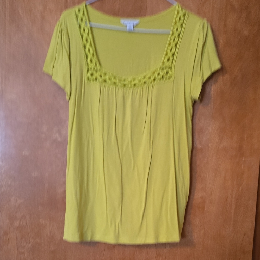 Banana Republic Short Sleeve Top in Vibrant Yellow